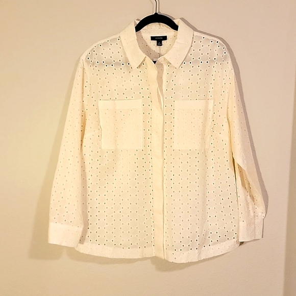 NWT Alfani Cream Blouse - Picture 2 of 5